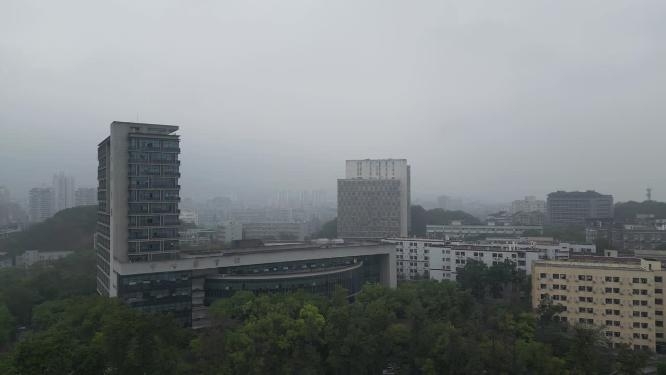 重庆西南大学中心图书馆校园风光航拍