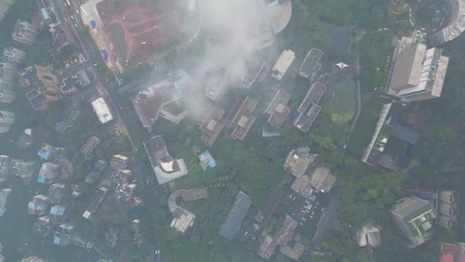 重庆西南大学高视角俯瞰校园航拍