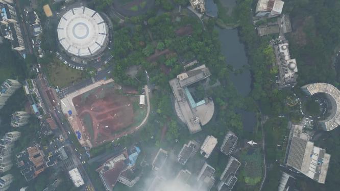 重庆西南大学高视角俯瞰校园航拍