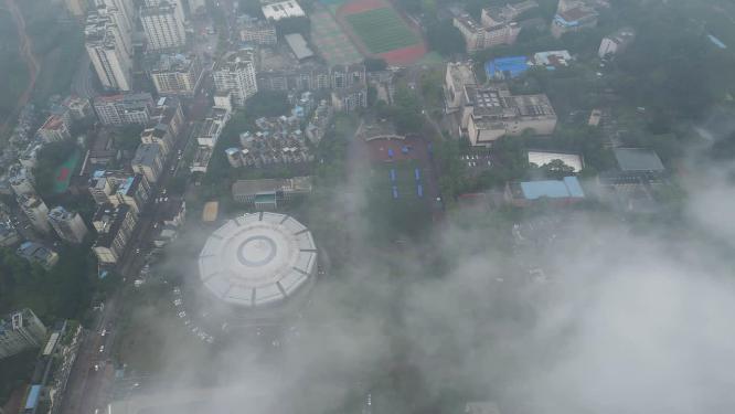 重庆西南大学高视角俯瞰校园航拍