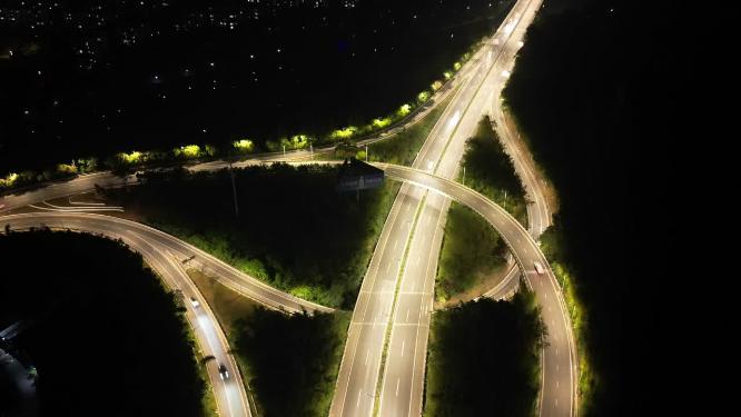 【合集】4K重庆北碚高速夜景车流航拍延时