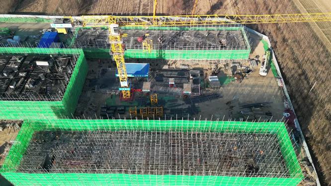 4K航拍施工现场-房地产楼盘建筑工地