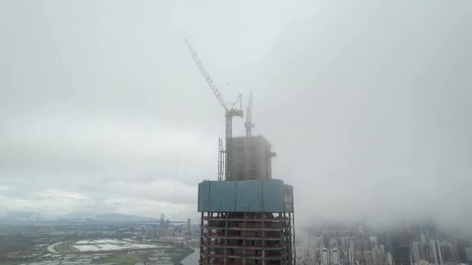 深圳城市平流雾4K航拍