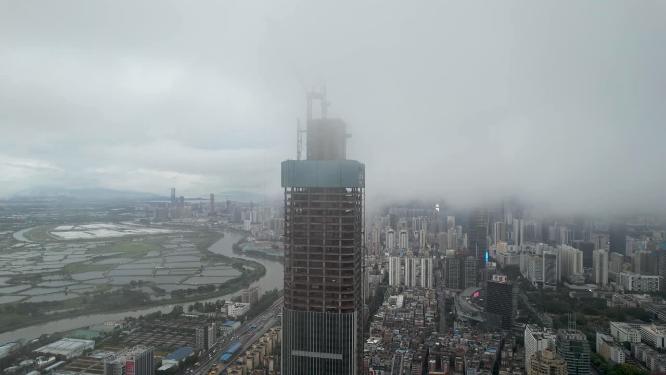 深圳城市平流雾4K航拍