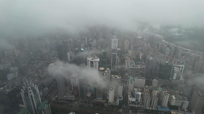 深圳城市平流雾4K航拍