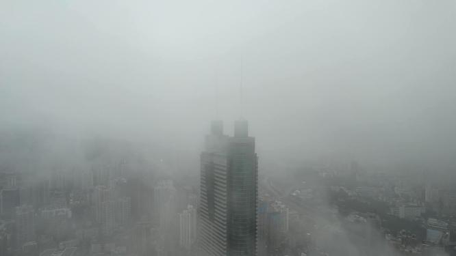 深圳城市平流雾4K航拍