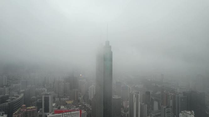 深圳城市平流雾4K航拍