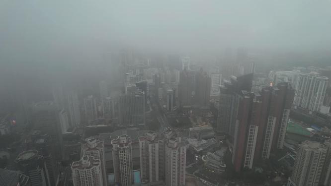 深圳城市平流雾4K航拍