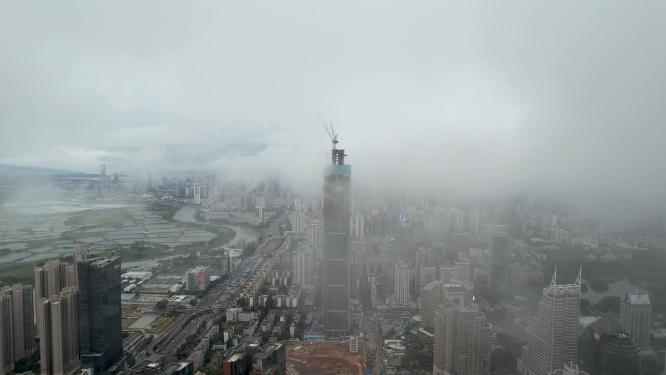 深圳城市平流雾4K航拍