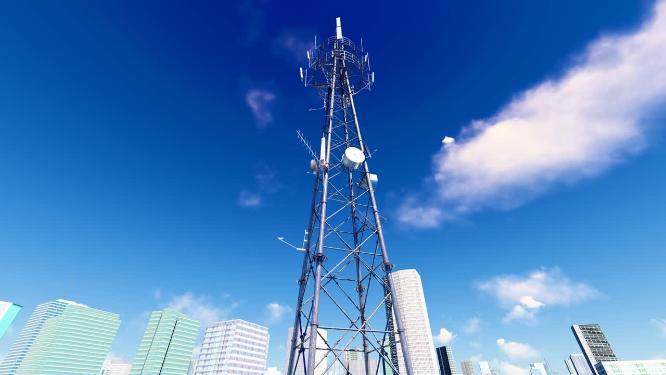 智慧城市5g基站建设视频素材