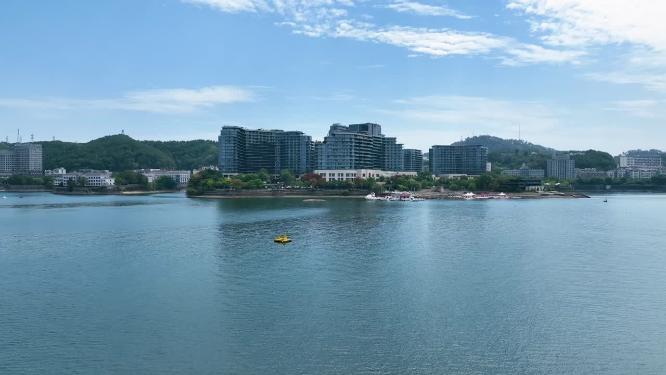 航拍杭州淳安县千岛湖风光