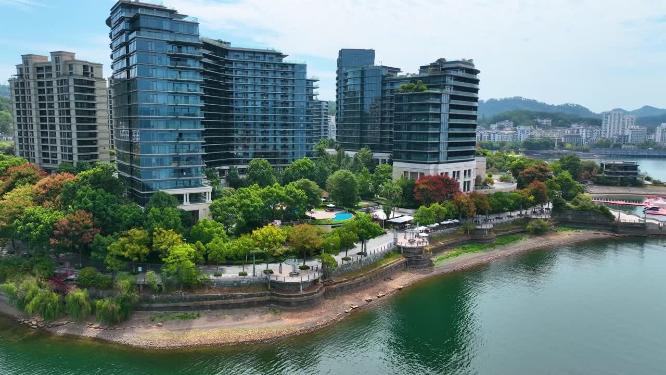 航拍杭州淳安县千岛湖风光