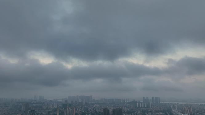 航拍南京日出阳光云海