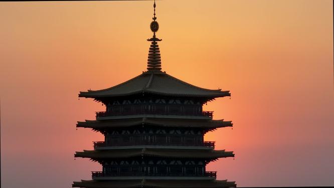 航拍南京地标建筑牛首山风景区