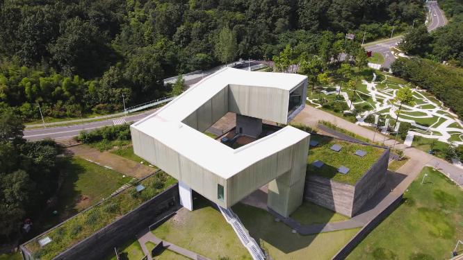 航拍南京四方当代美术馆