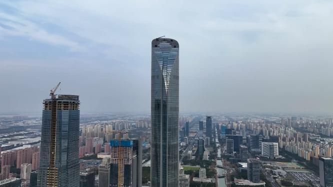 航拍苏州国际金融中心大楼