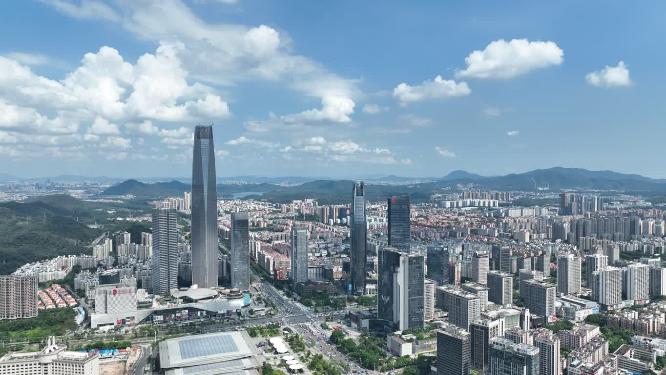广东省东莞市城市风光航拍