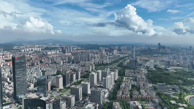 广东省东莞市城市风光航拍
