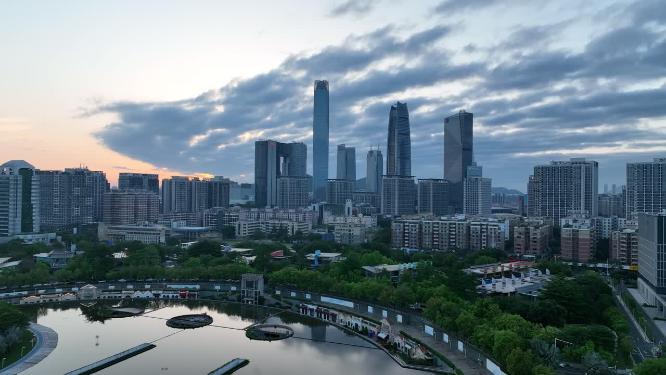 广东省东莞市城市风光航拍