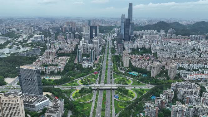 广东省东莞市城市风光航拍