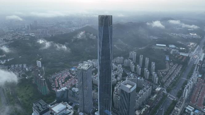 广东省东莞市日出云海航拍