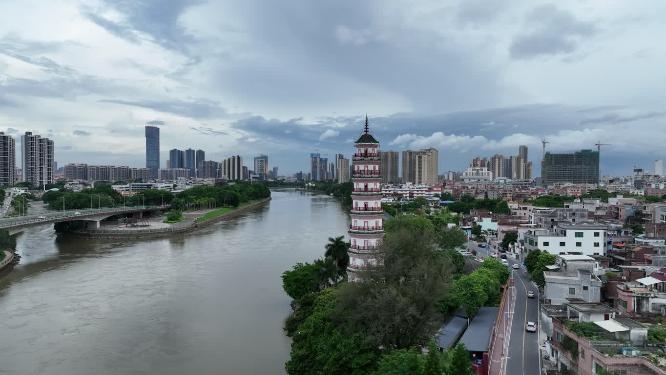 广东省东莞市金鳌洲塔航拍