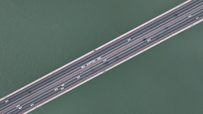 广东省东莞市虎门大桥日出日落航拍