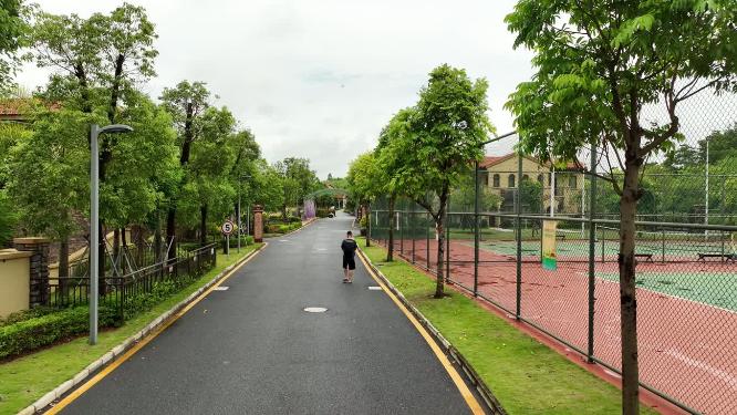 航拍别墅度假村 