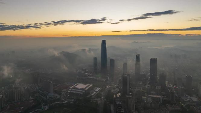 广东省东莞市城市风光航拍