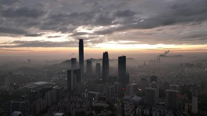 广东省东莞市城市风光航拍