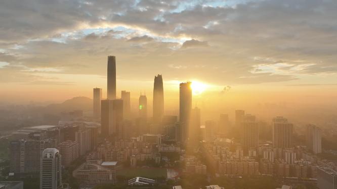 广东省东莞市城市风光航拍