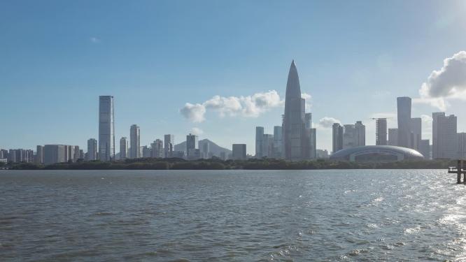 深圳湾后海天际线延时风景