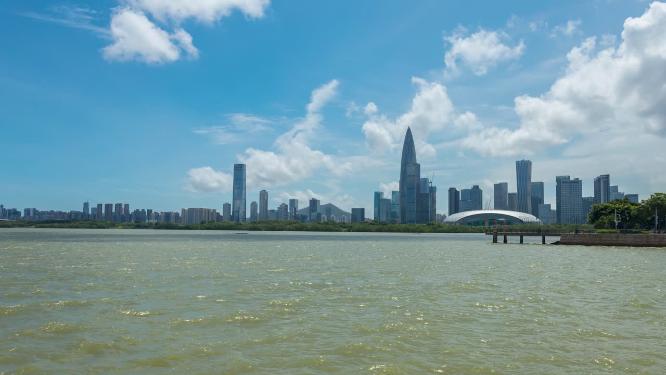 深圳湾后海天际线延时风光