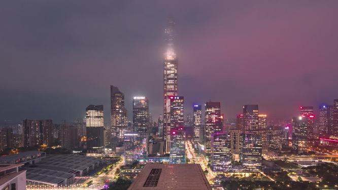 深圳福田中心区CBD天际线延时夜景