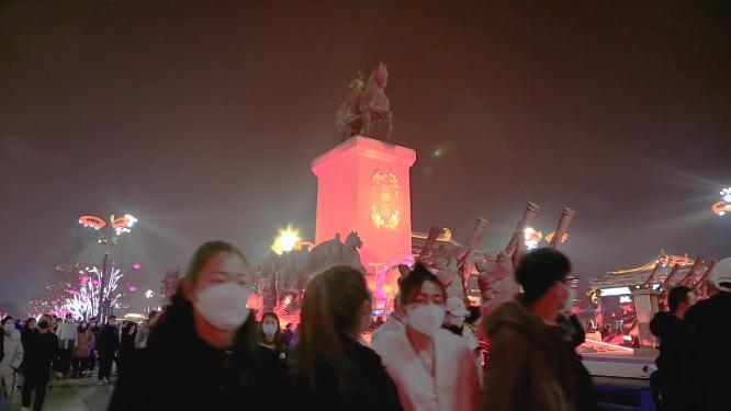 人流  不夜城  大唐不夜城夜景