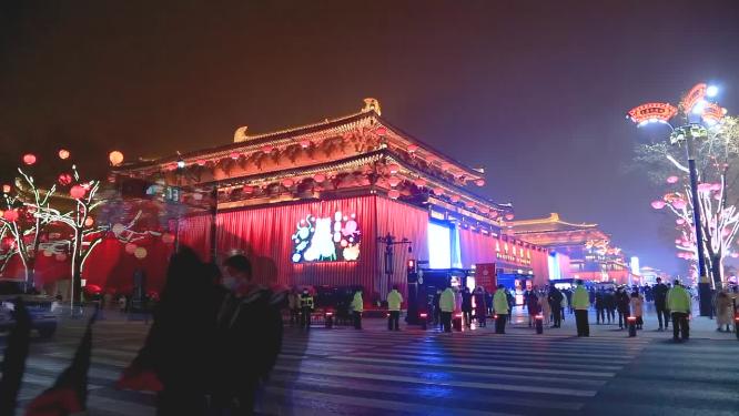 人流  不夜城  大唐不夜城夜景