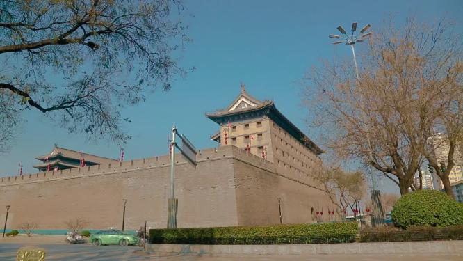 西安城墙  旅游景点城墙 
