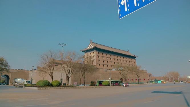 西安城墙  旅游景点城墙 