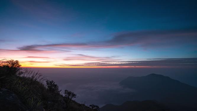 惠州莲花山日出云海朝霞延时