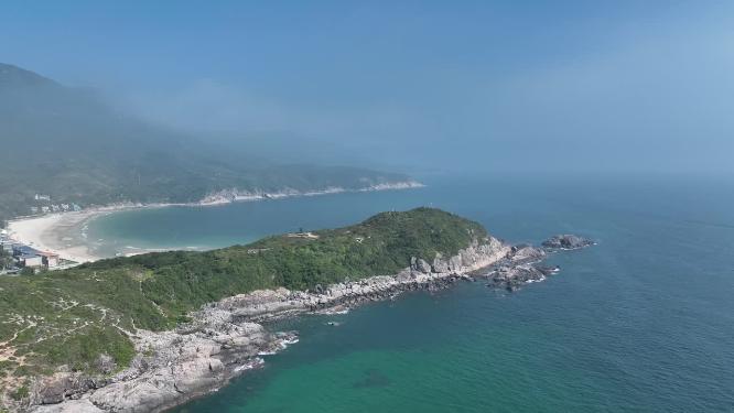 航拍深圳东西涌天文台海岸线景观4K