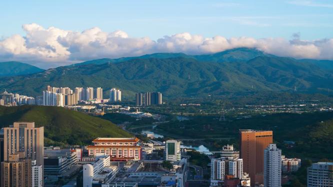 深圳罗湖口岸光影云延时