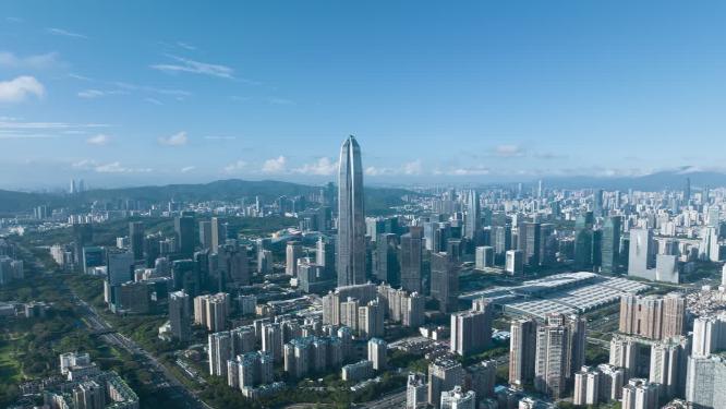 深圳福田CBD地标建筑晴天延时