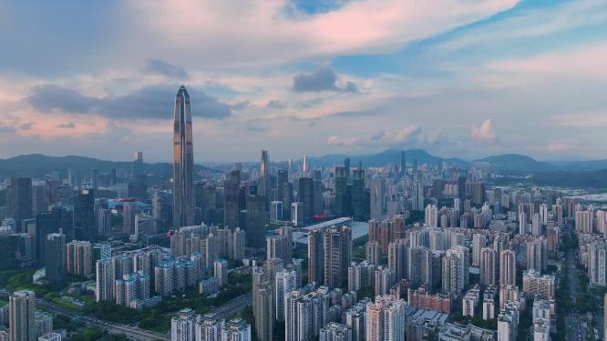 航拍深圳城市景观地标建筑