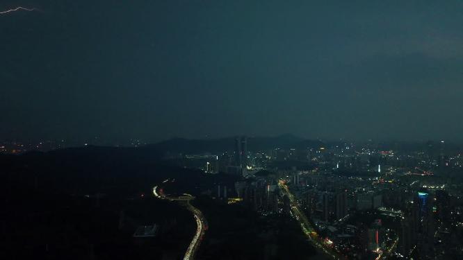 2023年6月13日深圳电闪雷鸣的雷电航拍合集