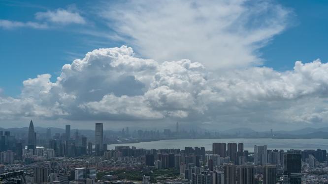 夏日深圳南山城市天空云暴延时