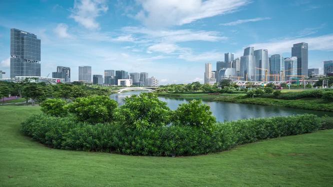 深圳前海桂湾公园城市风光延时