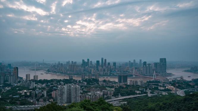 重庆南山一棵树母城渝中区光影延时