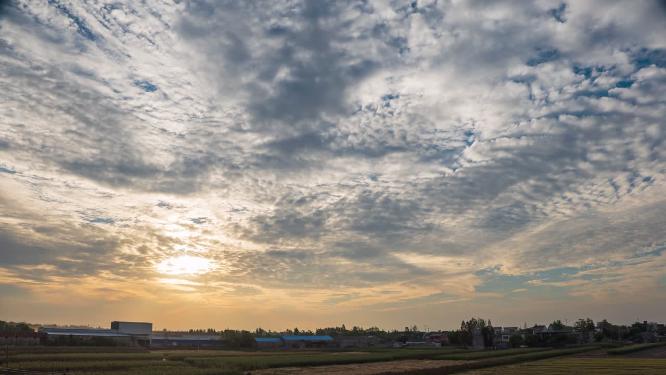 夕阳晚霞延时实拍镜头