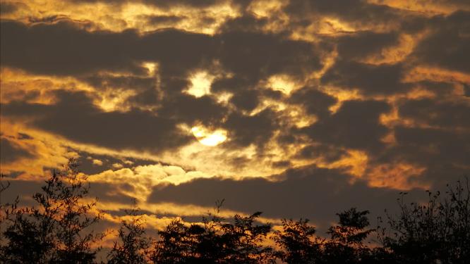 日落黄昏夕阳实拍镜头