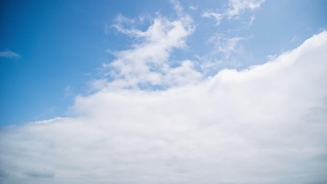 蓝天白云层移动延时摄影实拍空镜